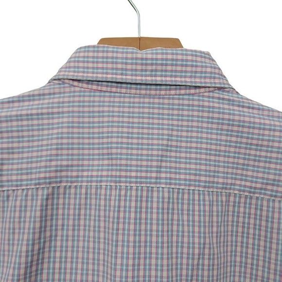 Untuckit Shirt Mens Large Blue Button Up Checks Long Sleeve 100% Cotton Casual - Picture 7 of 11